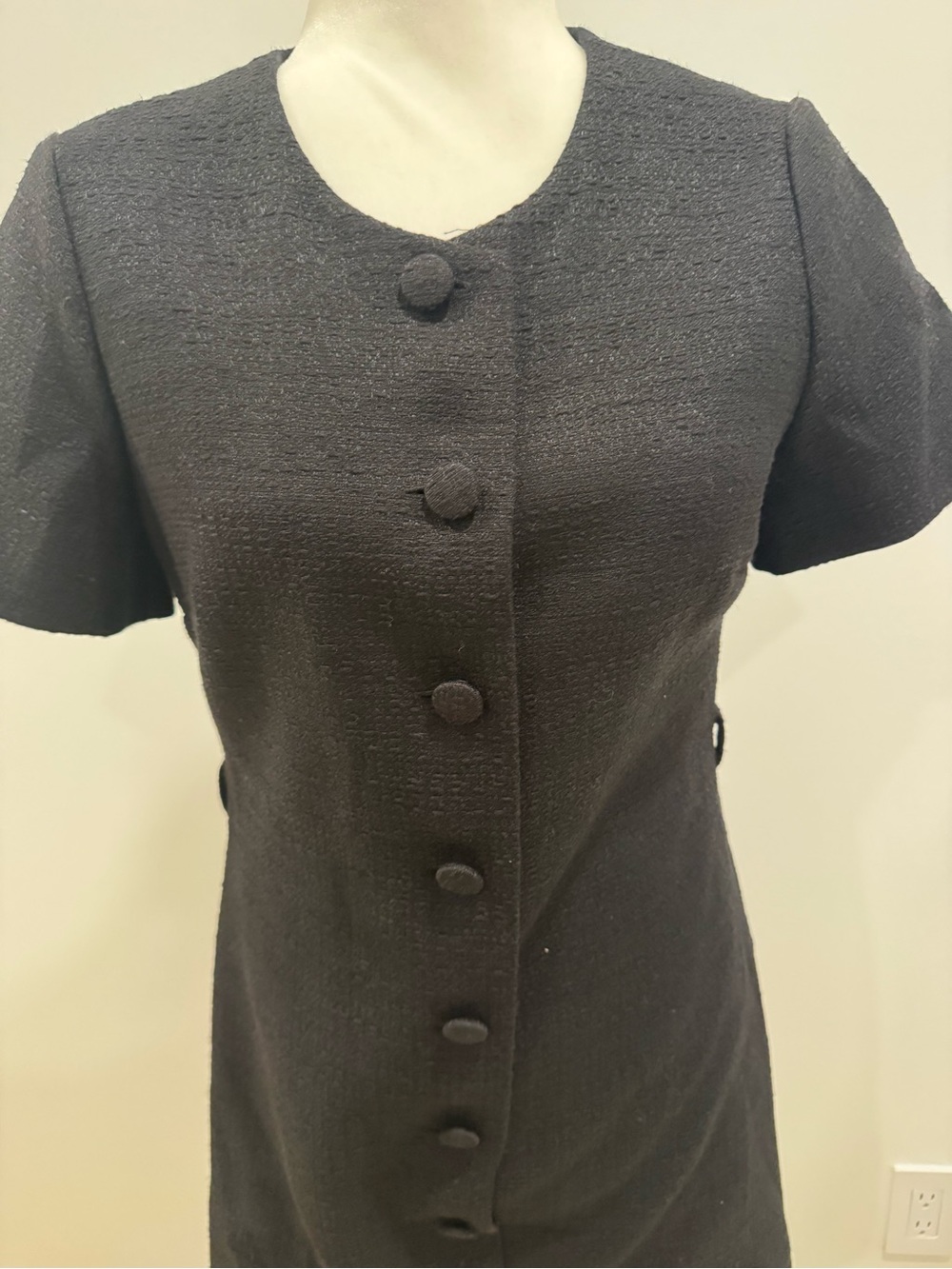NWOT Classic Black Short-Sleeve Shift Dress